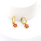 Red Flower Hoops 18K Gold Plated Children's Earrings - Twisty Locks  - Kids and Women Hair Accessories, Fashion Clothing and Jewellery India