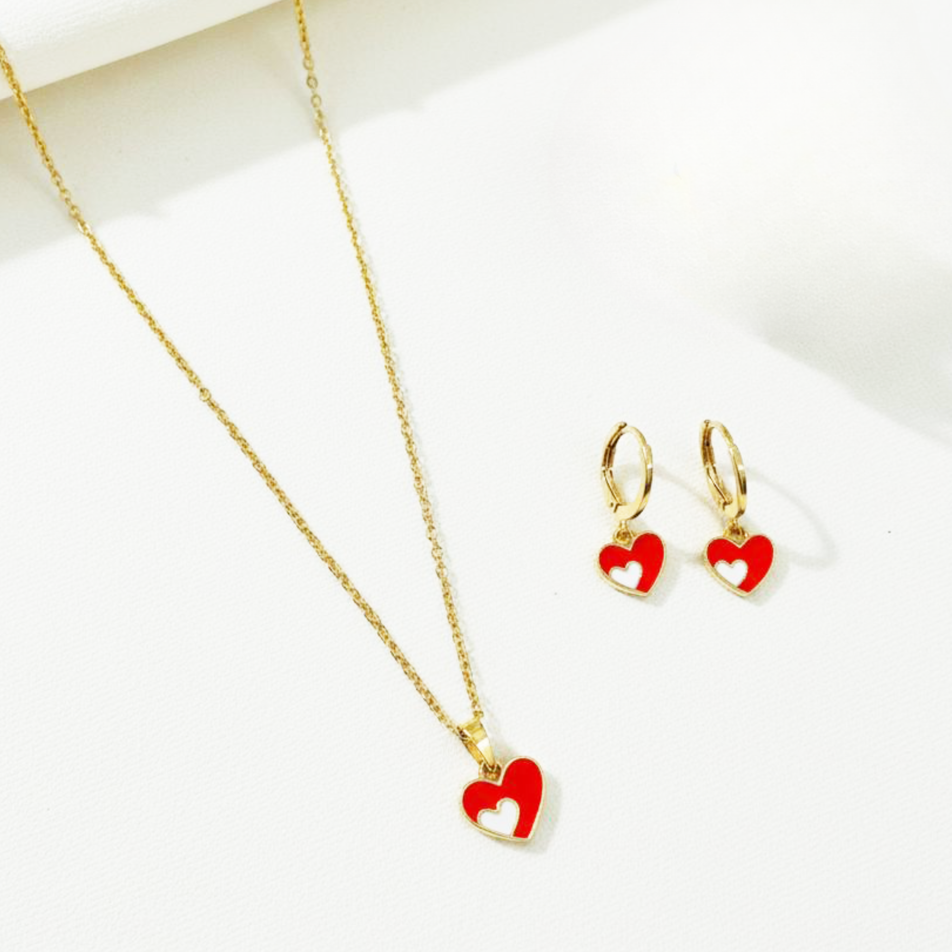 Red Hearts 3 Pc Jewellery Set - Twisty Locks  - Kids and Women Hair Accessories, Fashion Clothing and Jewellery India