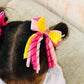 Ribbons Bow Hair Clips - Yellow & Pink - Set of 2 - Twisty Locks  - Kids and Women Hair Accessories, Fashion Clothing and Jewellery India