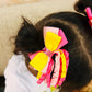 Ribbons Bow Hair Clips - Yellow & Pink - Set of 2 - Twisty Locks  - Kids and Women Hair Accessories, Fashion Clothing and Jewellery India