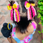 Ribbons Bow Hair Clips - Yellow & Pink - Set of 2 - Twisty Locks  - Kids and Women Hair Accessories, Fashion Clothing and Jewellery India