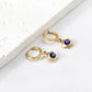 Sapphire Flower Hoops gold earrings side angle – poke free kids jewellery by Twisty Locks