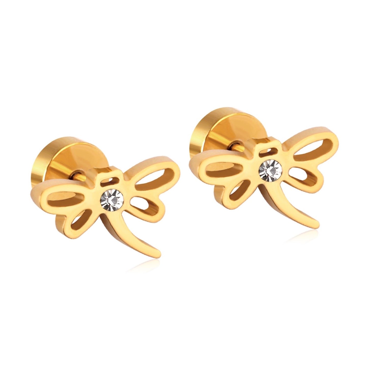 Sparkle Butterfly 18K Gold Plated Children's Earrings - Twisty Locks  - Kids and Women Hair Accessories, Fashion Clothing and Jewellery India