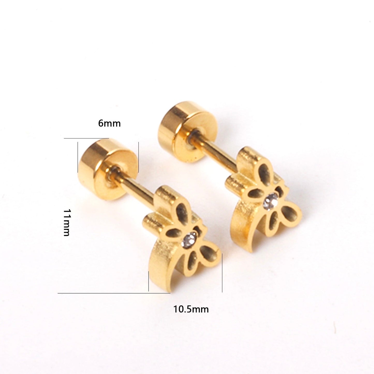 Sparkle Butterfly 18K Gold Plated Children's Earrings - Twisty Locks  - Kids and Women Hair Accessories, Fashion Clothing and Jewellery India