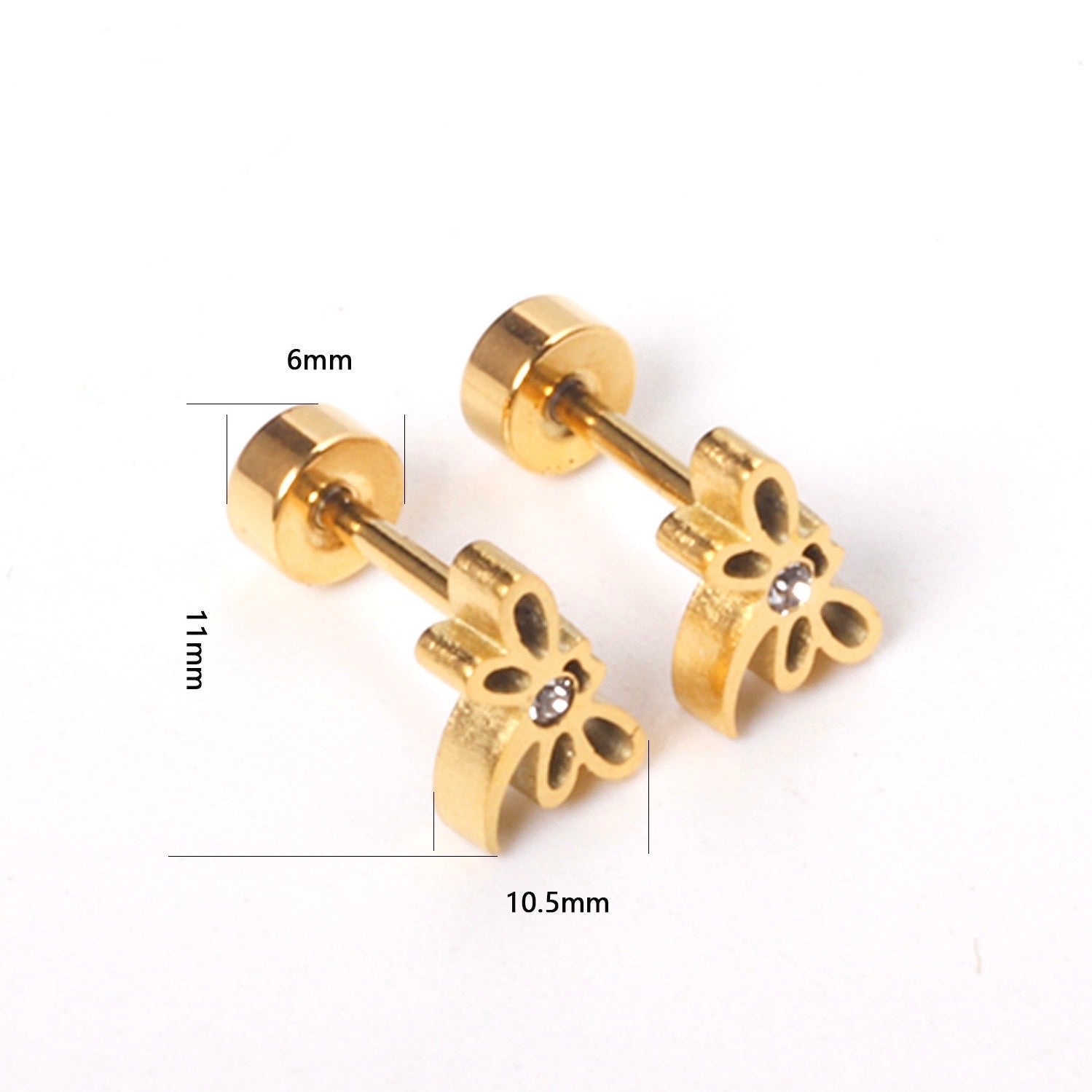 Sparkle Butterfly 18K Gold Plated Children's Earrings - Twisty Locks  - Kids and Women Hair Accessories, Fashion Clothing and Jewellery India