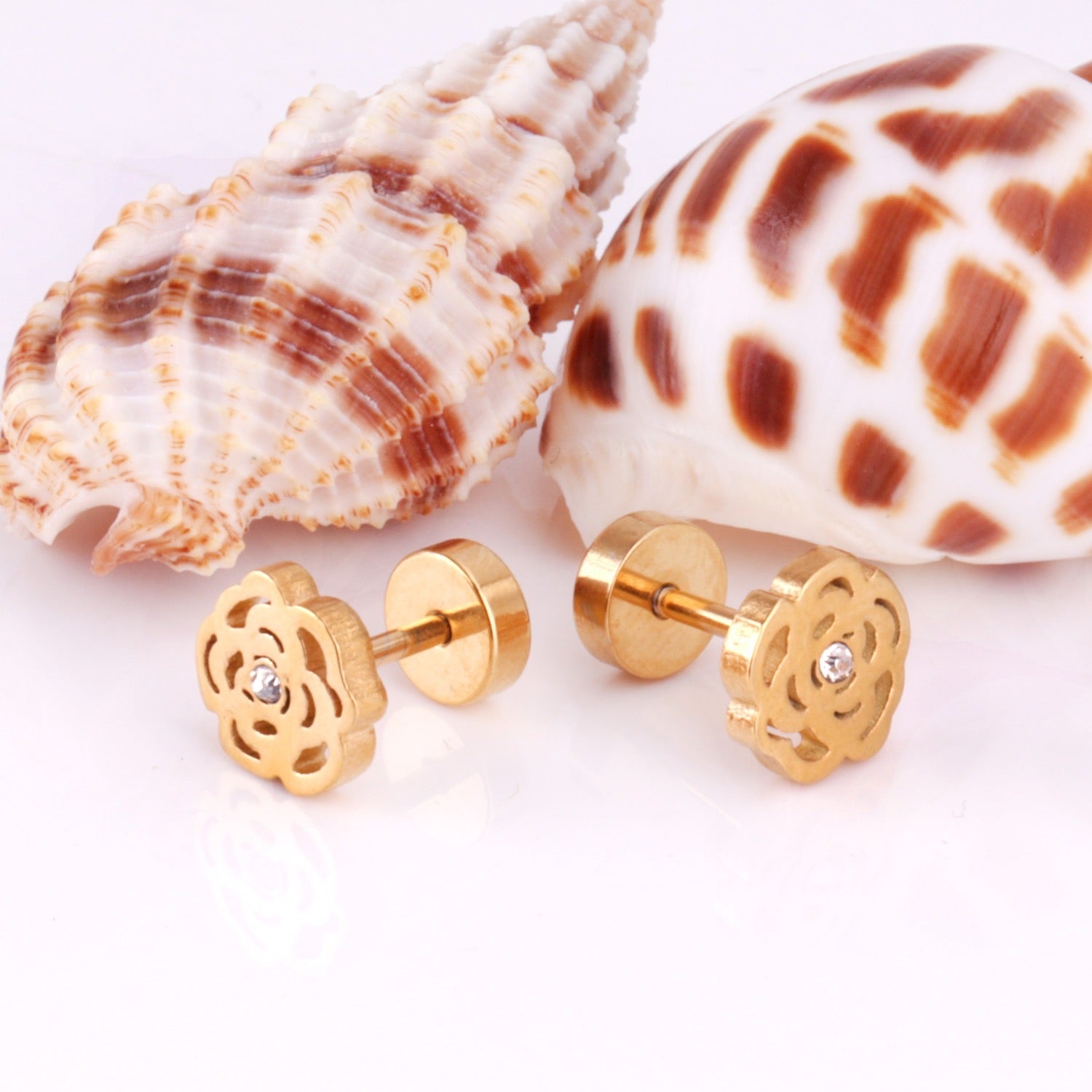 Sparkle Rose 18K Gold Plated Children's Earrings - Twisty Locks  - Kids and Women Hair Accessories, Fashion Clothing and Jewellery India