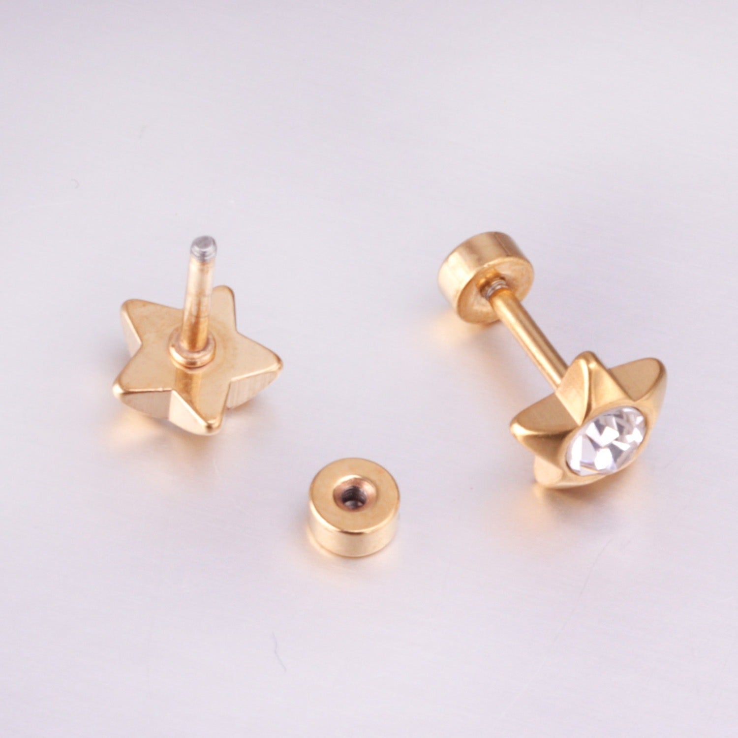 Sparkle Star 18K Gold Plated Children's Earrings - Twisty Locks  - Kids and Women Hair Accessories, Fashion Clothing and Jewellery India