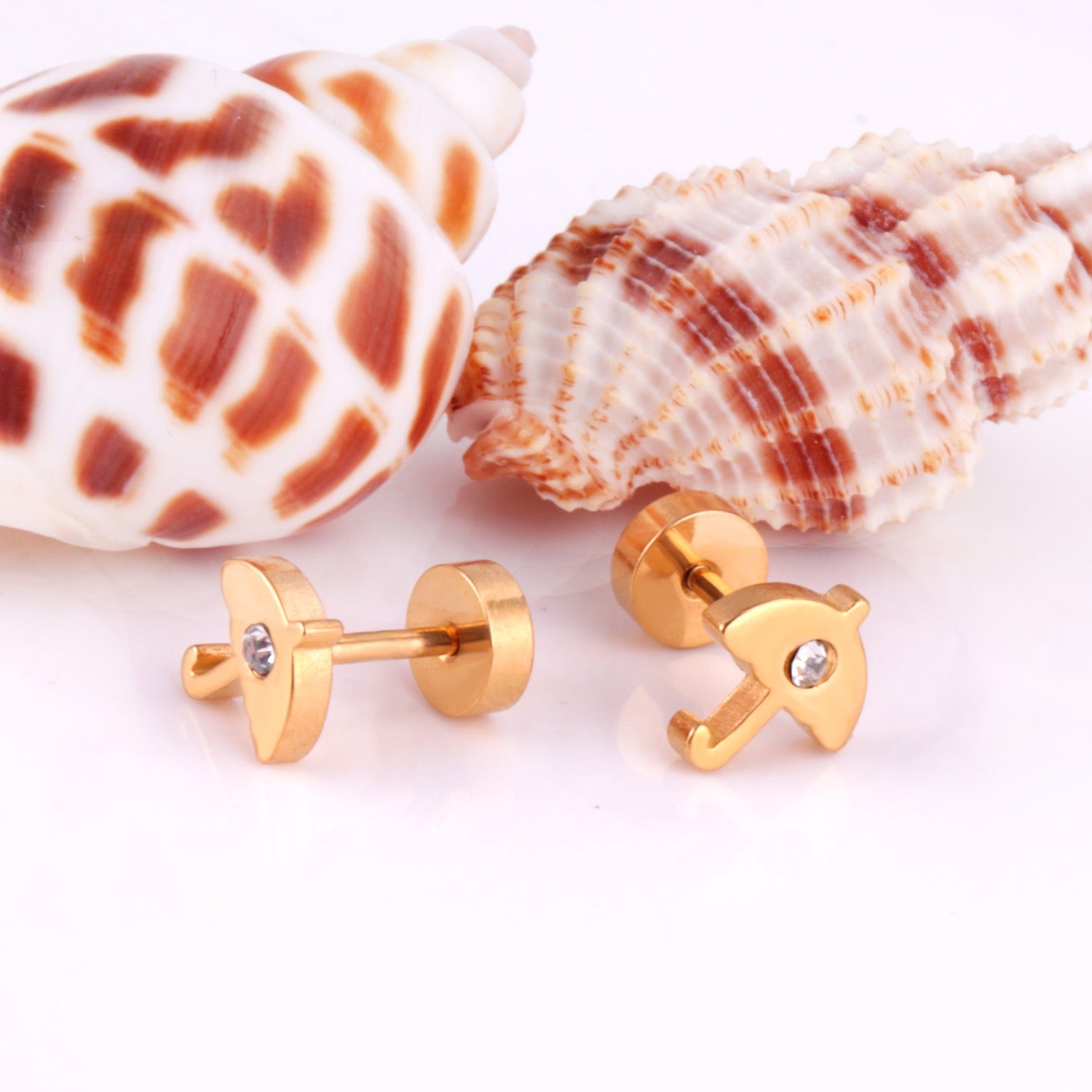 Sparkle Umbrella 18K Gold Plated Children's Earrings - Twisty Locks  - Kids and Women Hair Accessories, Fashion Clothing and Jewellery India