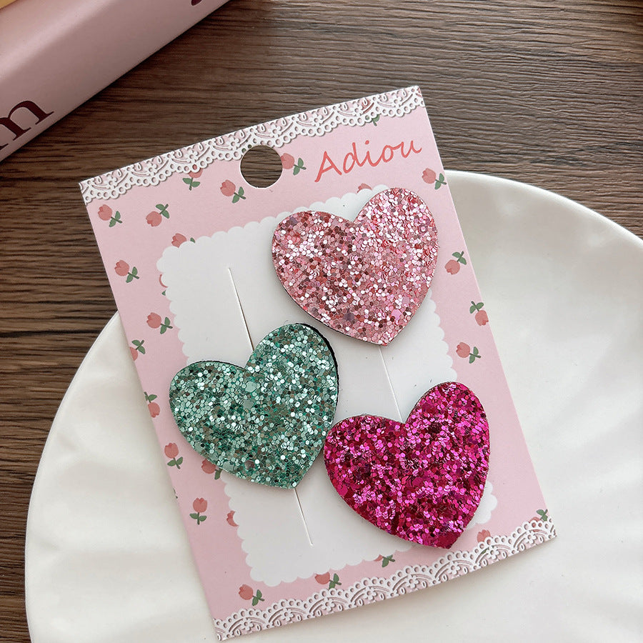 Sparkly Heart Tic Tac Clips- Set of 3 - Twisty Locks  - Kids and Women Hair Accessories, Fashion Clothing and Jewellery India