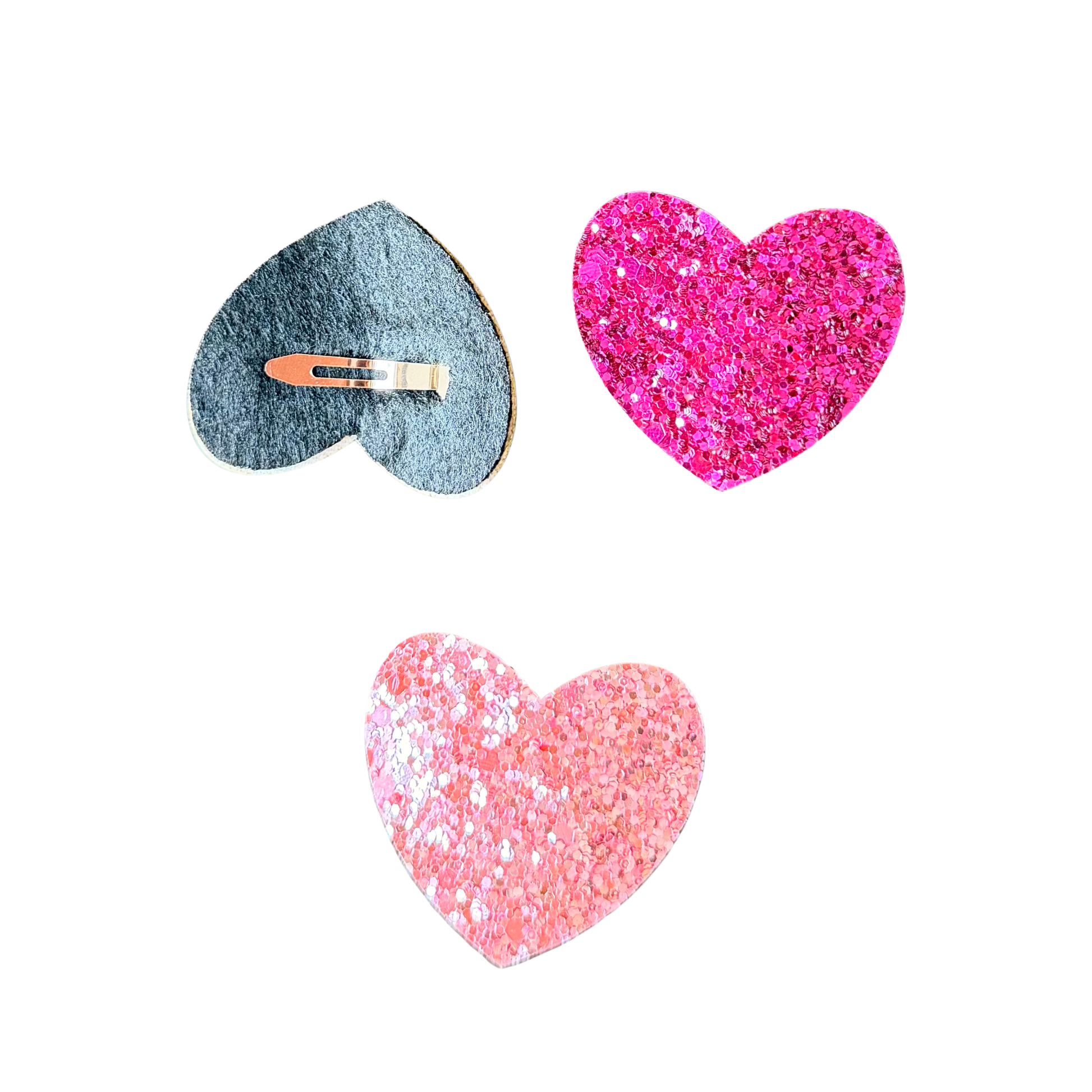 Sparkly Heart Tic Tac Clips- Set of 3 - Twisty Locks  - Kids and Women Hair Accessories, Fashion Clothing and Jewellery India