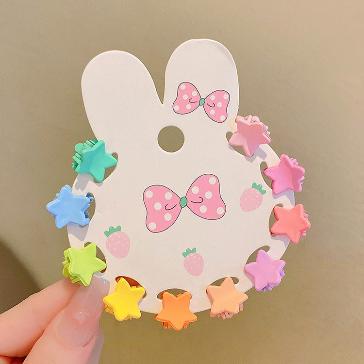 Star Pastel Mini Claw Clips - Set of 10 - Twisty Locks  - Kids and Women Hair Accessories, Fashion Clothing and Jewellery India