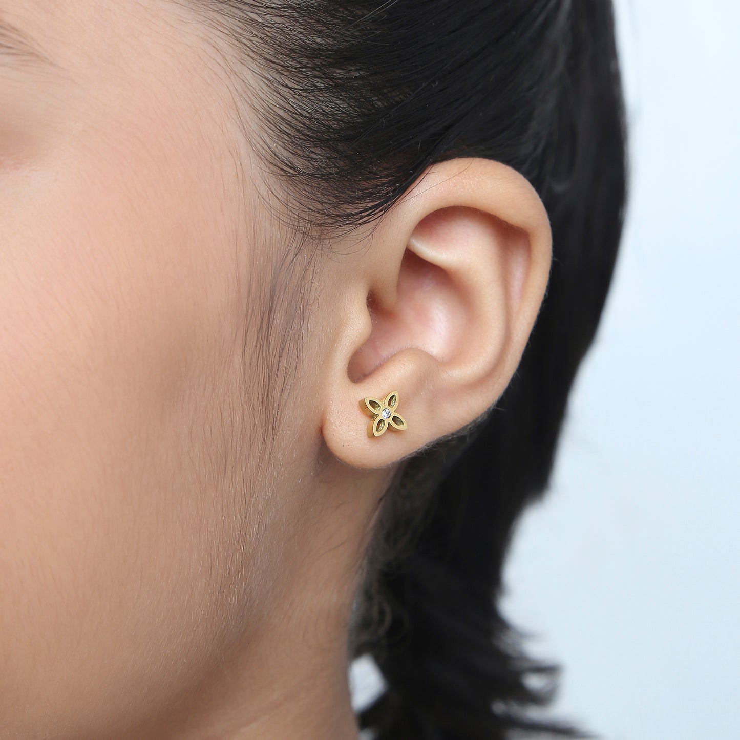 Sparkle Flower 18K Gold Plated Children's Earrings