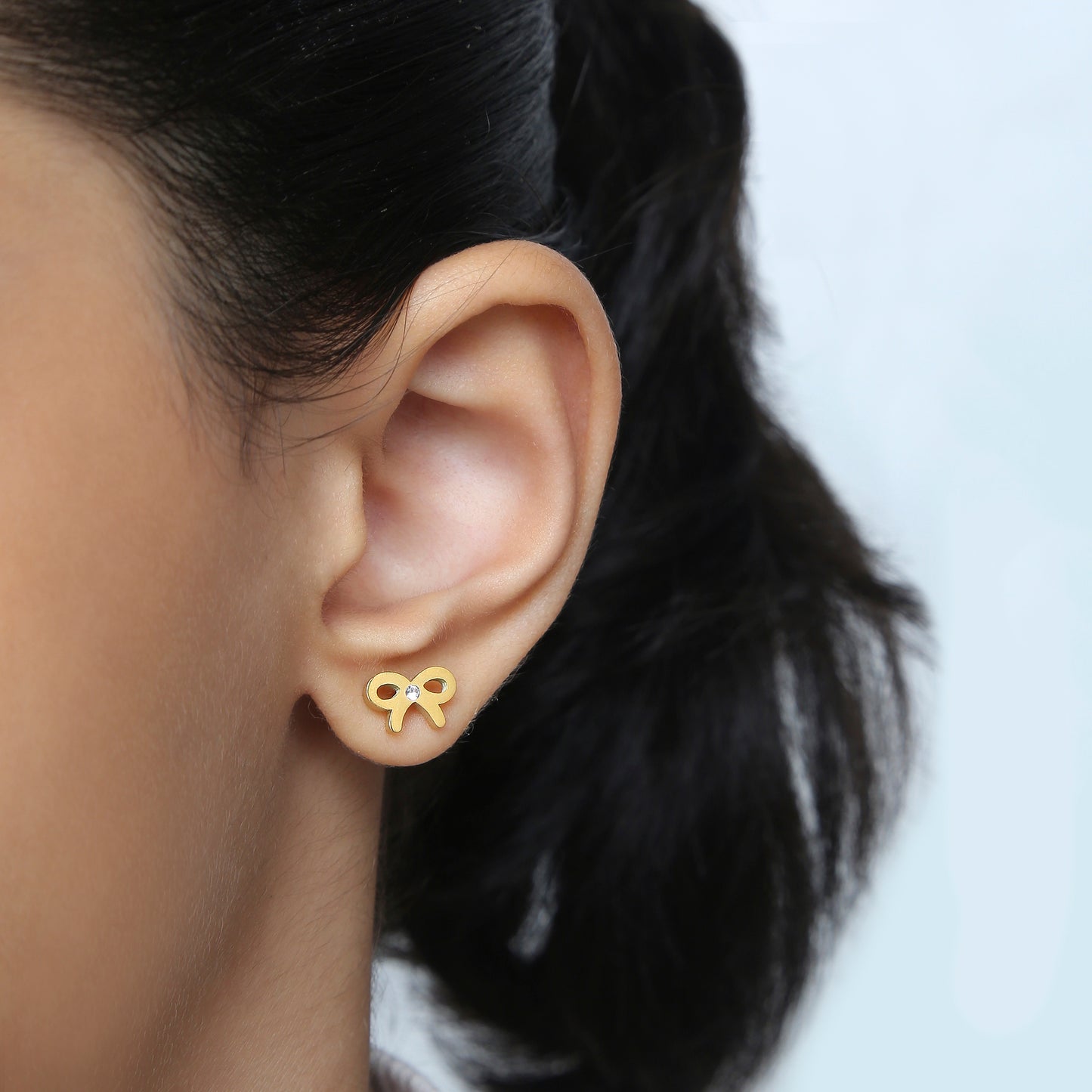 Sparkle Bow 18K Gold Plated Children's Earrings