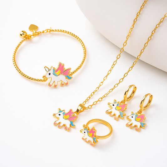 Unicorn Jewellery Set - Twisty Locks  - Kids and Women Hair Accessories, Fashion Clothing and Jewellery India