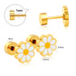 White Daisy 18K Gold Plated Children's Earrings - Twisty Locks  - Kids and Women Hair Accessories, Fashion Clothing and Jewellery India