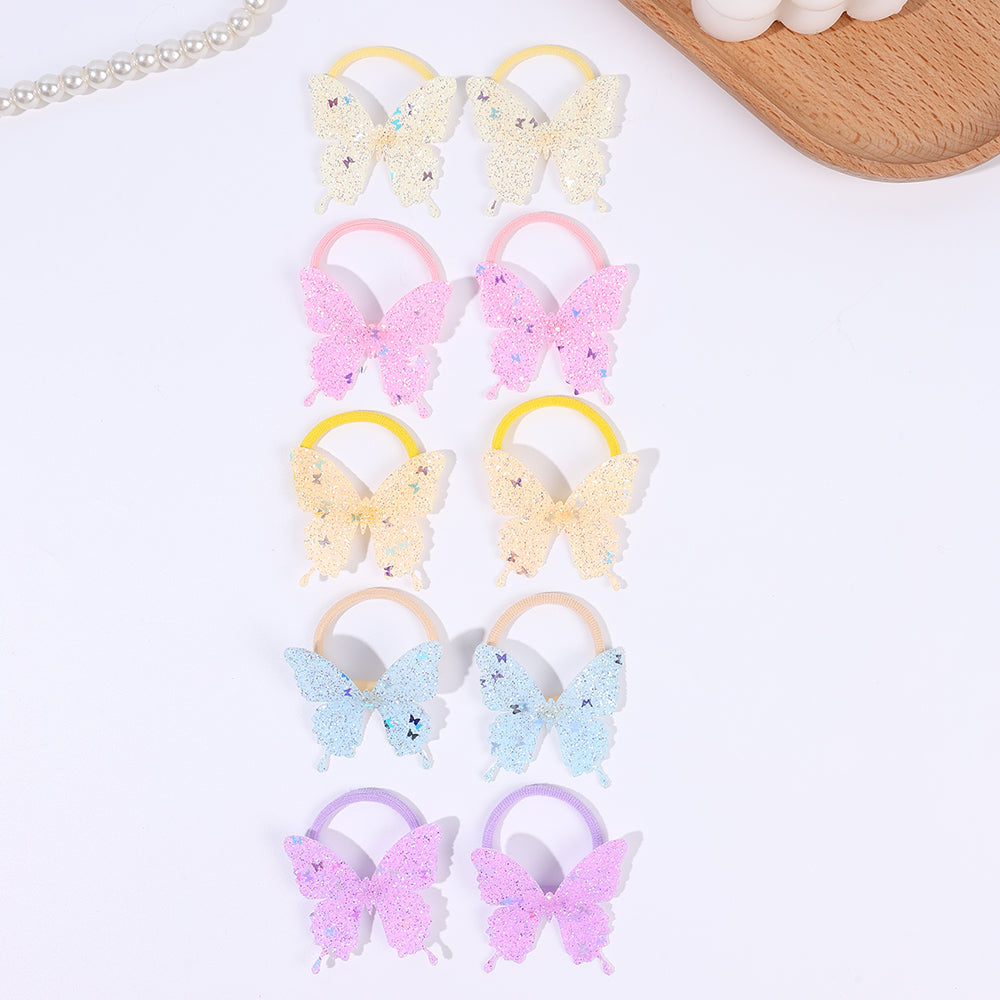 Sparkle Butterfly Hair Ties Set of 10