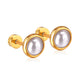 Elegant Pearl Stud 18K Gold Plated Children's Earrings