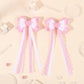 Gingham Ribbon Tail Hair Clips Set of 2