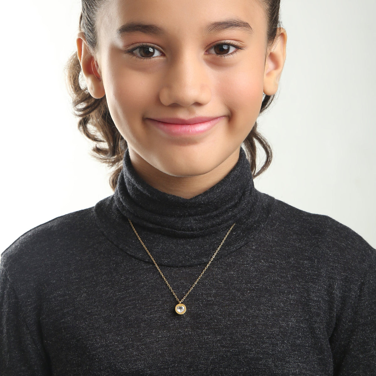 Heart Solitaire 18K Gold Plated Children's Necklace