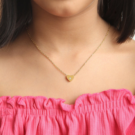 Sparkle Heart 18K Gold Plated Children's Necklace